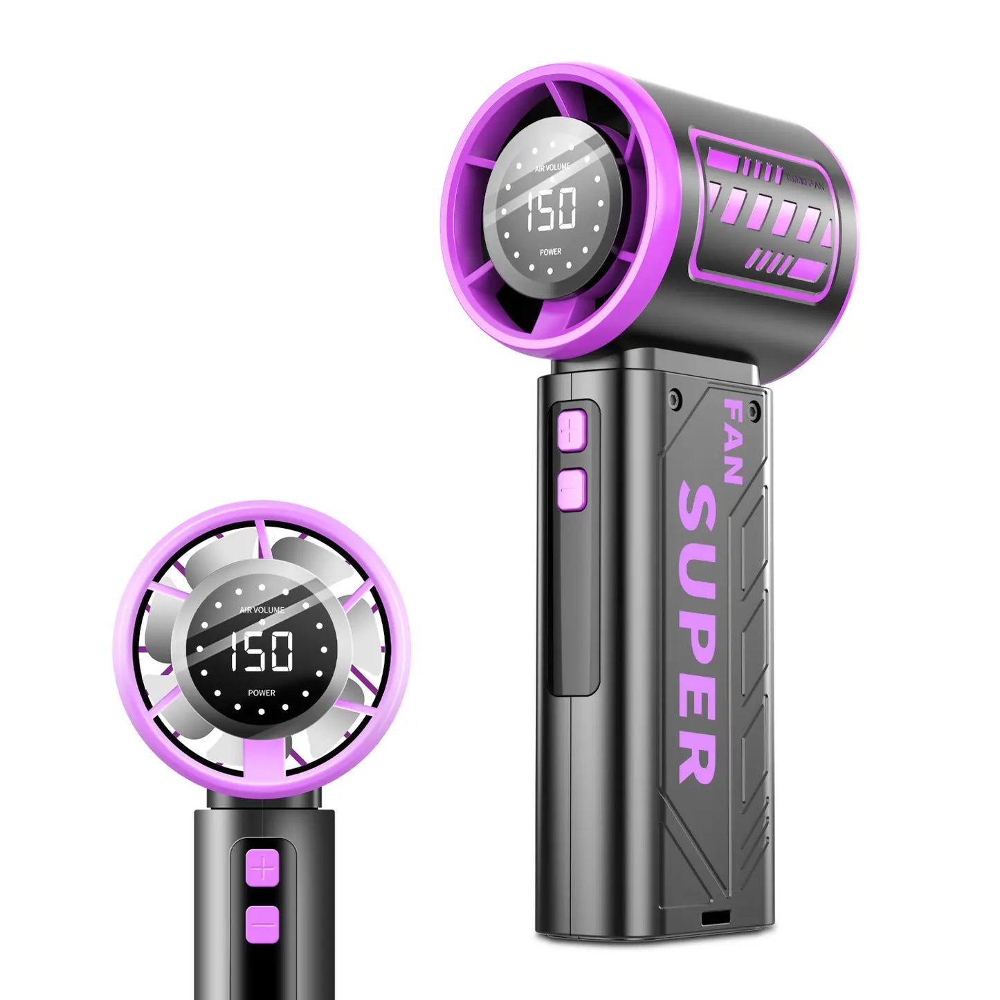 WEDEESUN Handheld Portable Fan - 4000Mah Rechargeable Battery-Powered, 6-Speed Multi-Speed, LED Digital Display, Backup Power Function, Electric Mini Travel Must Haves, Summer Essentials Mini Gifts, Fan Portable