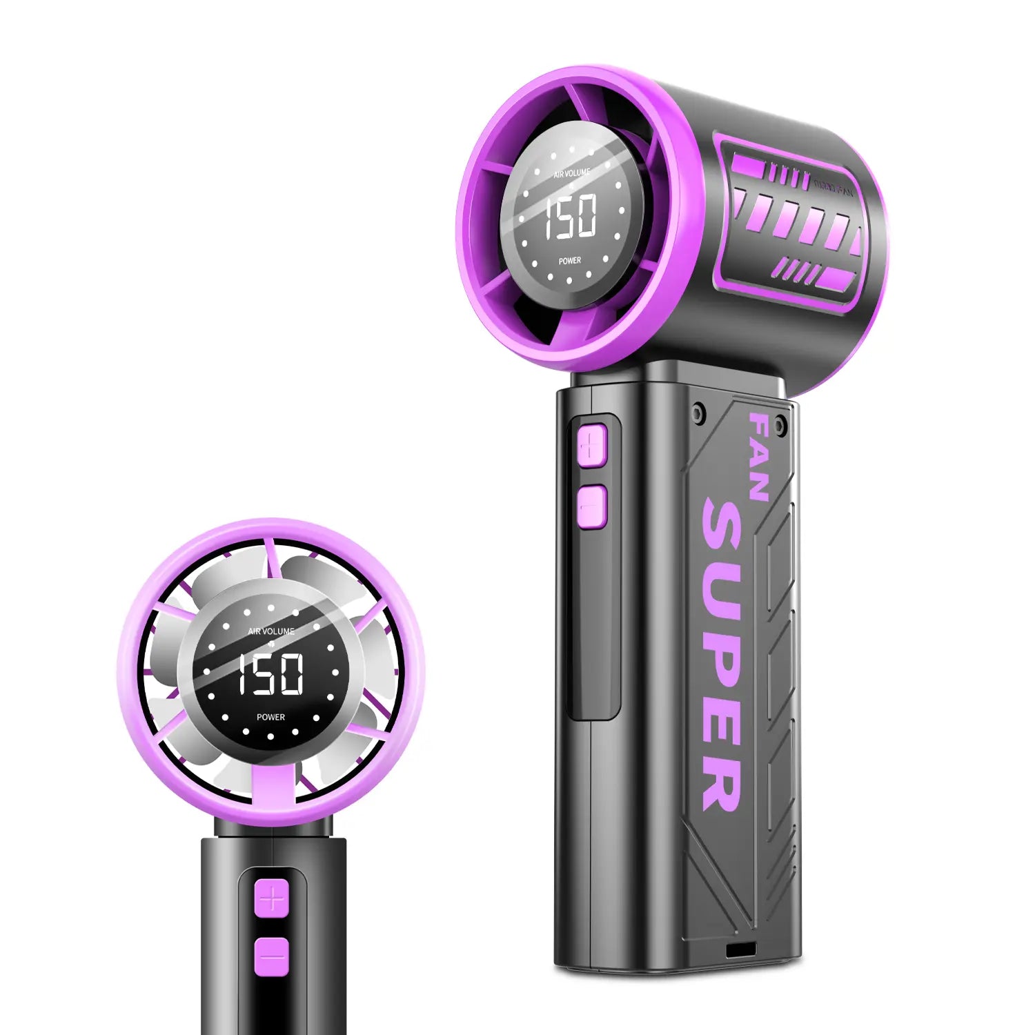 WEDEESUN Handheld Portable Fan - 4000Mah Rechargeable Battery-Powered, 6-Speed Multi-Speed, LED Digital Display, Backup Power Function, Electric Mini Travel Must Haves, Summer Essentials Mini Gifts, Fan Portable