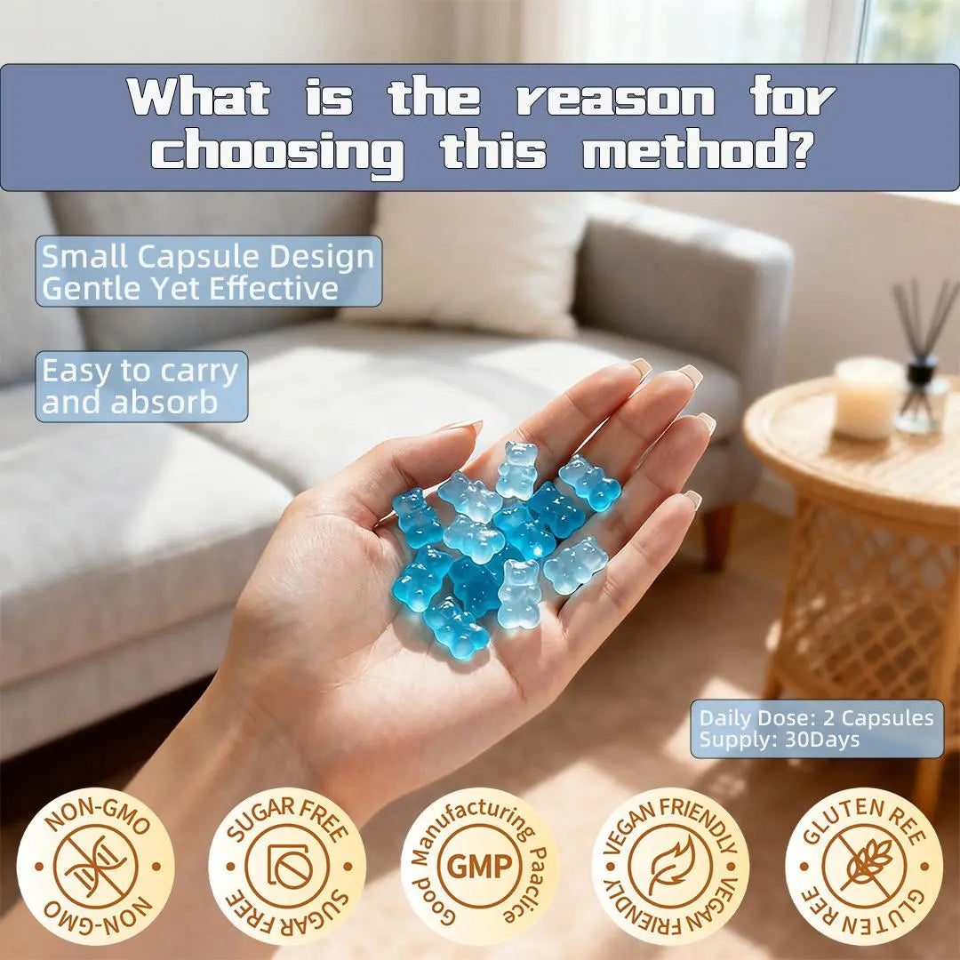 Onledy 16-In-1 Magnesium Complex Gummies - Dietary Self Care Products, Multi-Nutritional Mineral Supplements with L-Theanine, Ashwagandha, GABA, 5-HTP, Vitamin D3, B6, Non-Gmo Mineral Supplements for Sleep Support, Stress Relief, 2 Gummies Daily